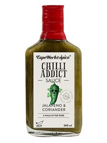 רוטב חריף חלפיניו וכוסברה - Cape Herb&Spice Chilli Addict Sauce Jalapeno Coriander tevame
