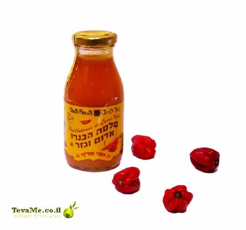 סלסה הבנרו אדום וגזר חריף Red Habanero and Carrot Salsa