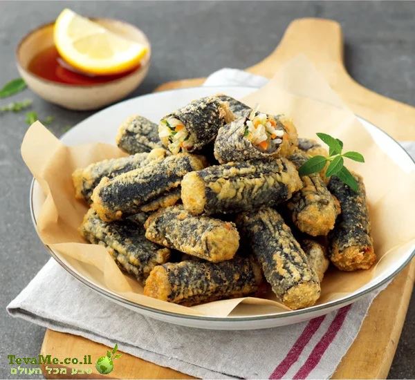 רול אצות מטוגן עם אטריות זכוכית וירקות Bibigo Fried Seaweed Roll Glass Noodles Vegetable