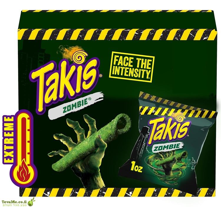 חטיף טאקיס זומבי הברנו ומלפפון Takis Zombie Habanero & Cucumber