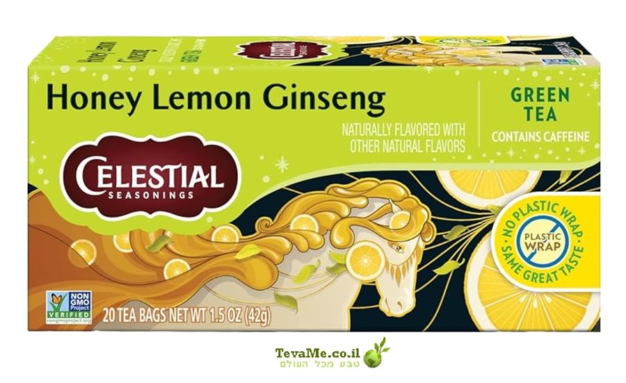 תה ירוק דבש לימון ג'ינסנג Celestial Seasonings Honey Lemon Ginseng Green Tea