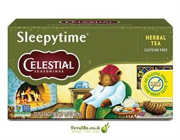 תה צמחים ללילה רגוע ללא קפאין Celestial Seasonings Sleepytime Herbal Tea tevame