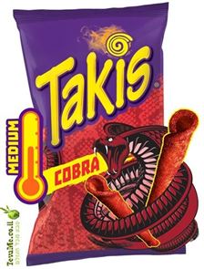 חטיף טאקיס קוברה רוטב ווסטרשייר Takis Cobra Rolls Worcestershire tevame