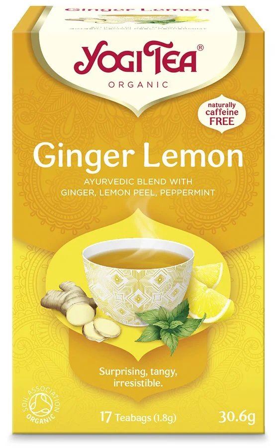 תה יוגי לימון וג'ינג'ר ללא קפאין - Yogi Tea Ginger Lemon