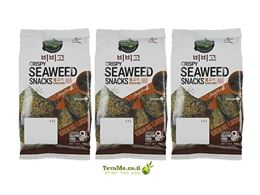 חטיף אצות בטעם ברביקיו קוריאה Bibigo Crispy Seaweed Snacks BBQ Flavour tevame