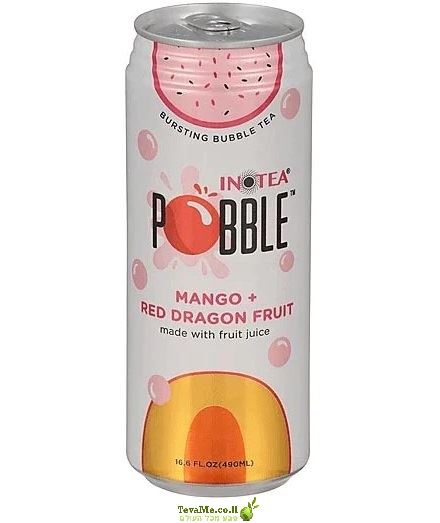 משקה באבל בטעם תה מנגו ודרגון פרוט Inotea Bubble Pobble Mango & Dragon Fruit