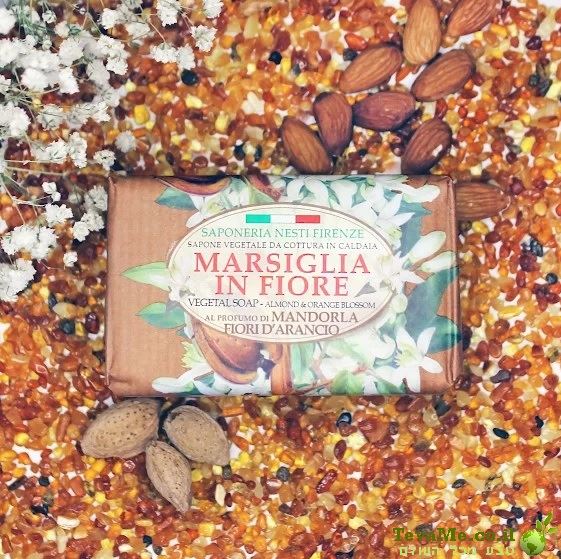 סבון מרסיי בפריחה שקדים ופריחת תפוז Marsiglia In Fiore Almond & Orange Blossom Nesti Dante