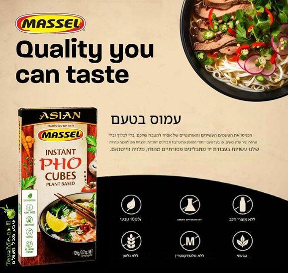 קוביות ציר בטעם מרק פו אורגני ללא גלוטן Massel Pho Broth Cubes