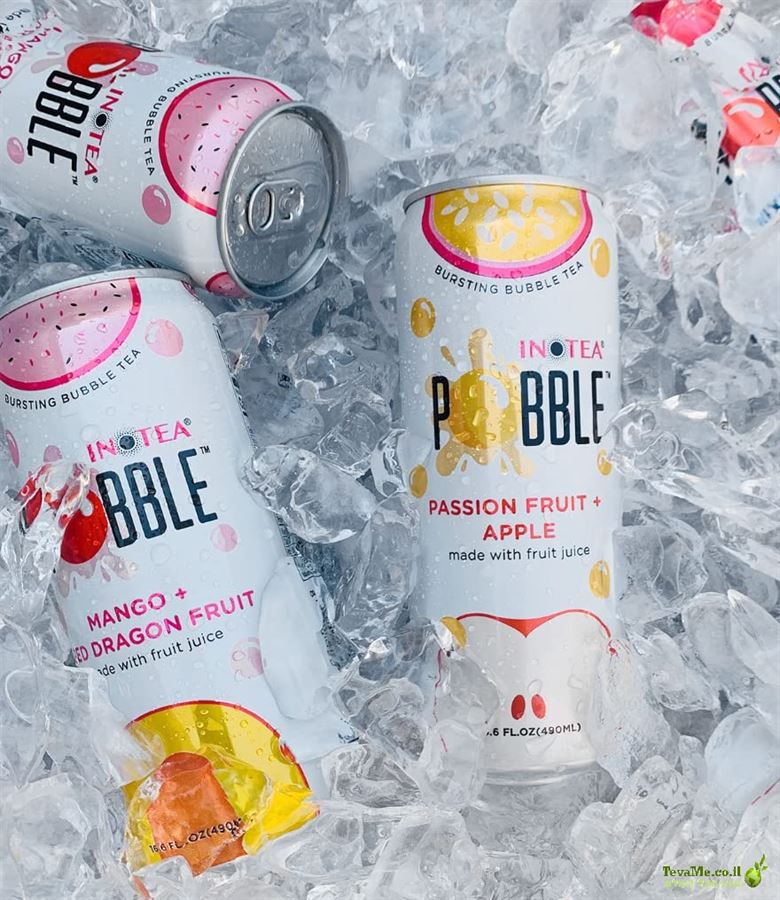 משקה באבל בטעם תה מנגו ודרגון פרוט Inotea Bubble Pobble Mango & Dragon Fruit