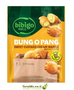 וופל בצורת דג במילוי קרם Bibigo Fish Shaped Waffle Custard Cream tevame