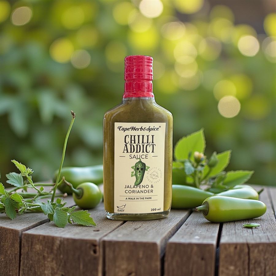 רוטב חריף חלפיניו וכוסברה - Cape Herb&Spice Chilli Addict Sauce Jalapeno Coriander