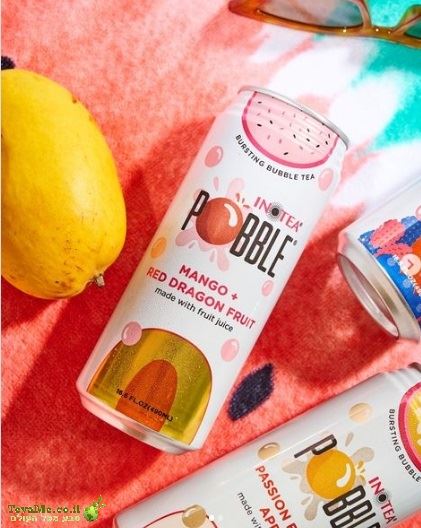 משקה באבל בטעם תה מנגו ודרגון פרוט Inotea Bubble Pobble Mango & Dragon Fruit