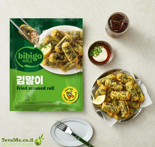 רול אצות מטוגן עם אטריות זכוכית וירקות Bibigo Fried Seaweed Roll Glass Noodles Vegetable