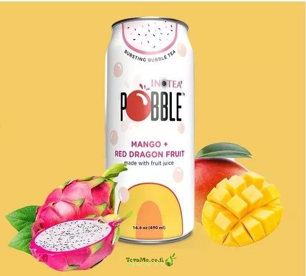 משקה באבל בטעם תה מנגו ודרגון פרוט Inotea Bubble Pobble Mango & Dragon Fruit
